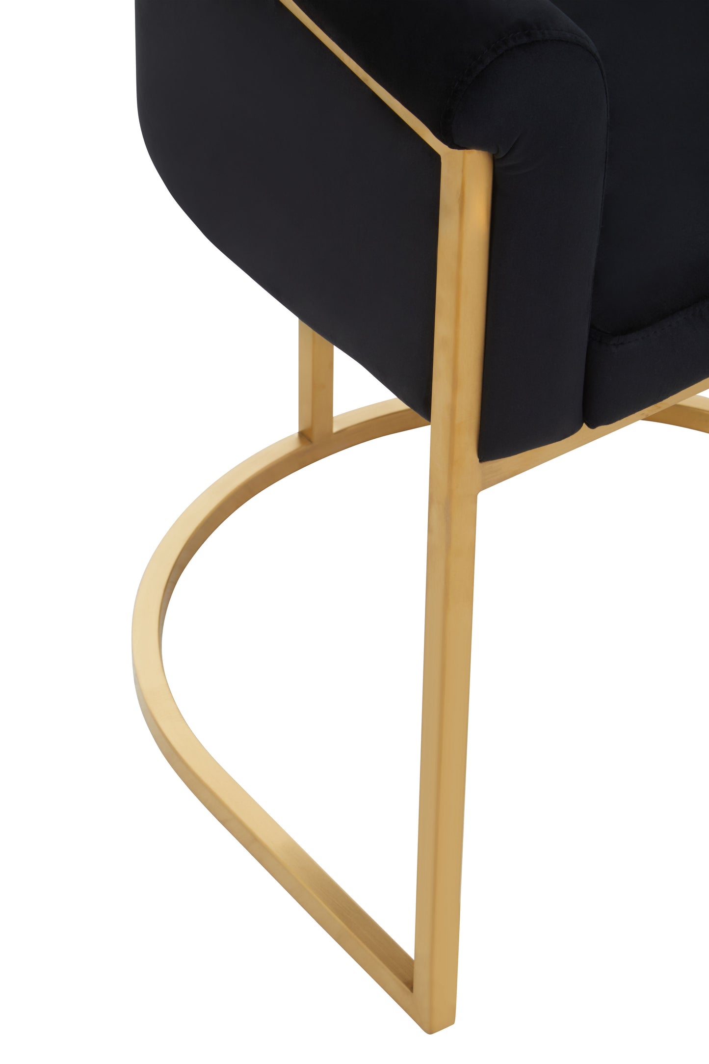 Voge Black Velvet And Matte Gold Dining Chair