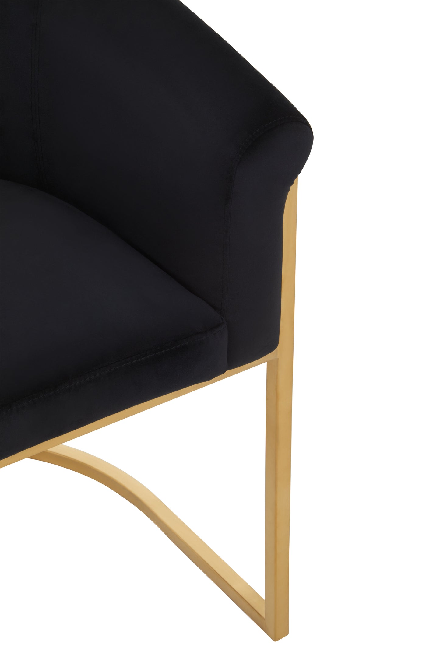 Voge Black Velvet And Matte Gold Dining Chair