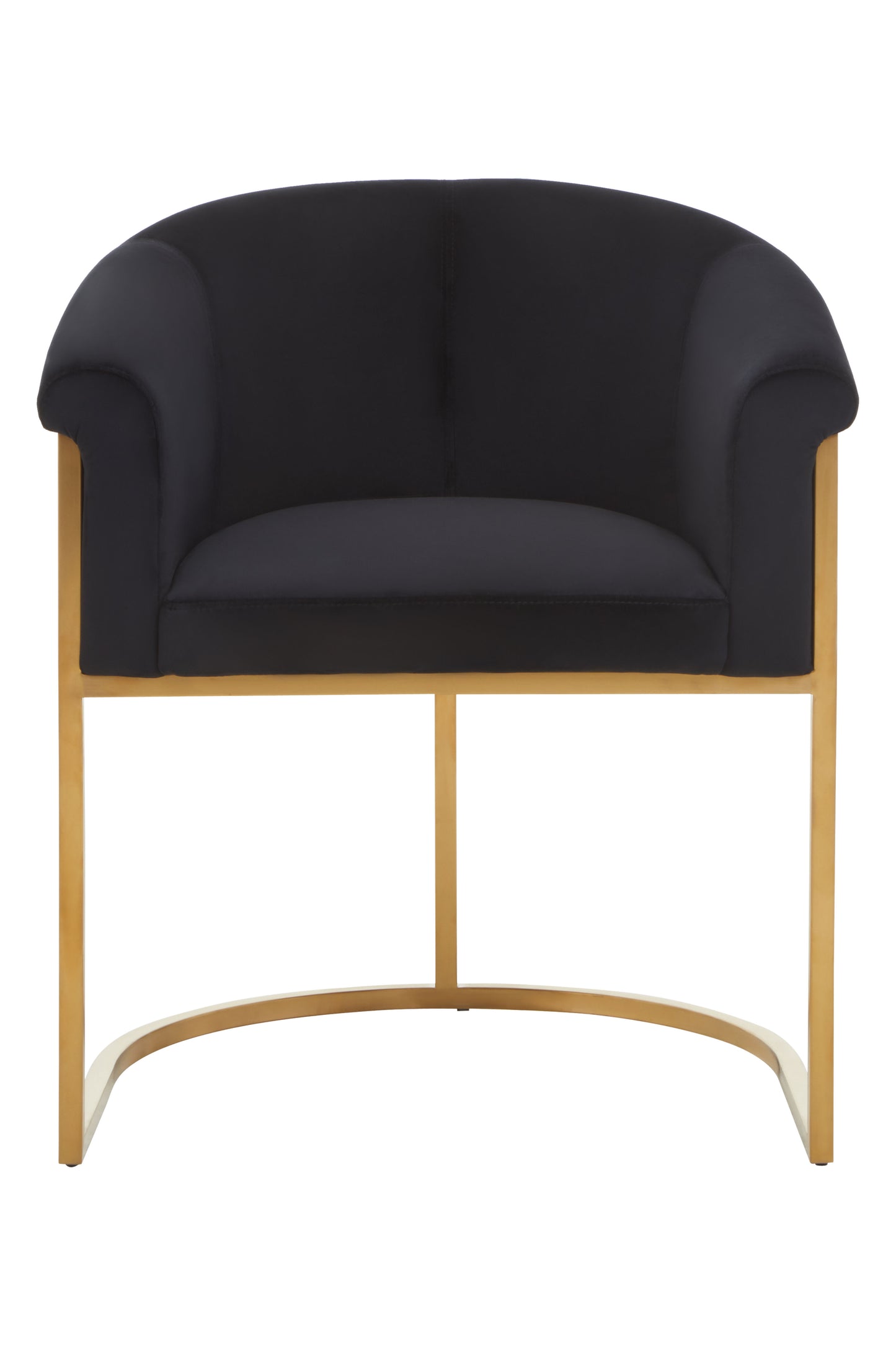 Voge Black Velvet And Matte Gold Dining Chair