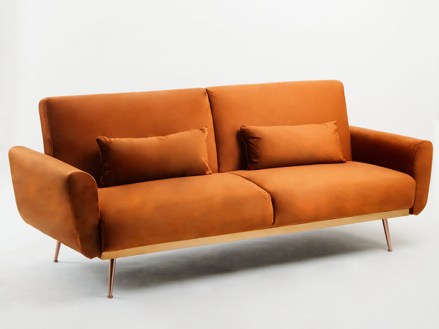 Hatten Burnt Orange Velvet Sofa Bed