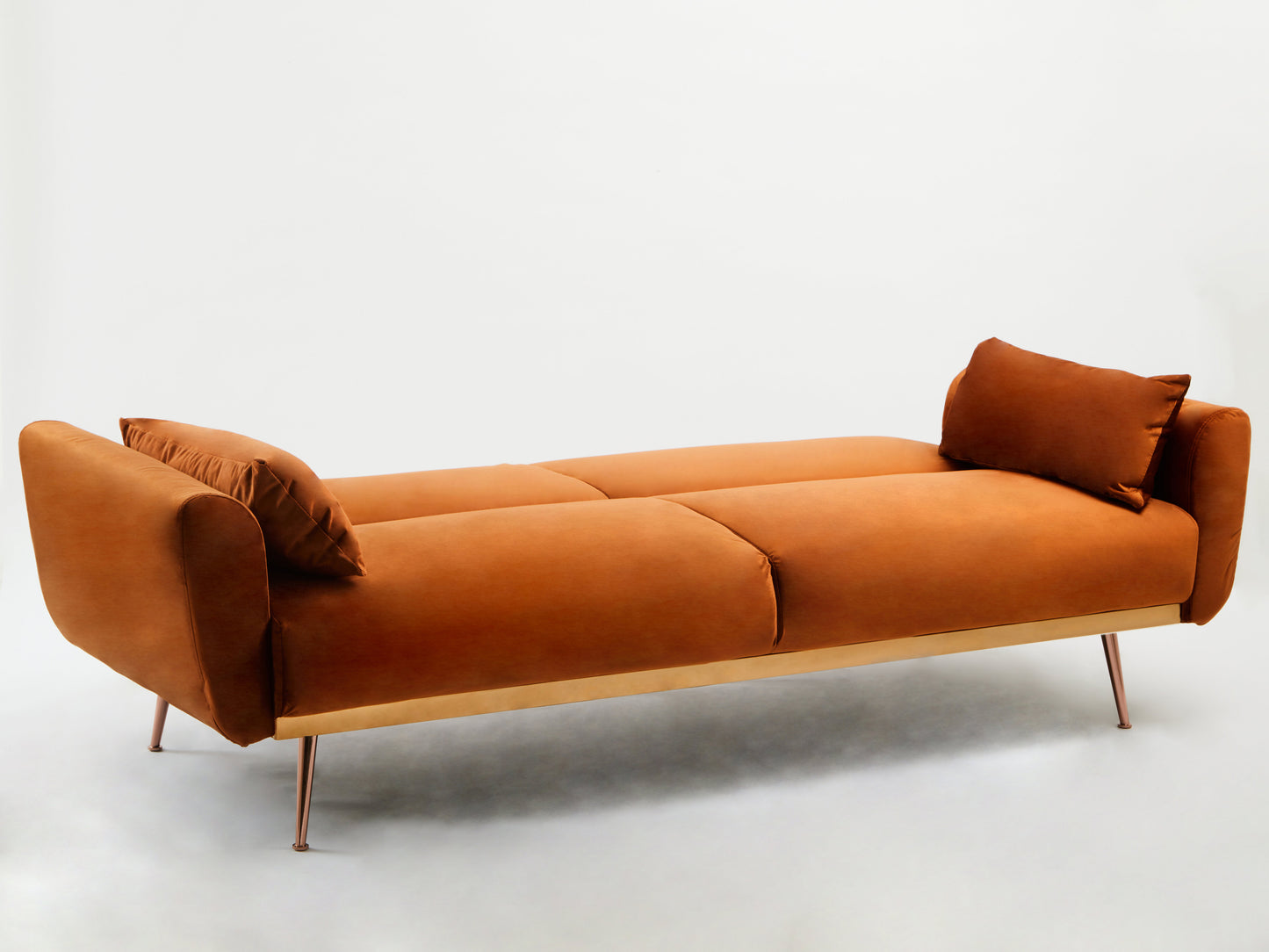 Hatten Burnt Orange Velvet Sofa Bed