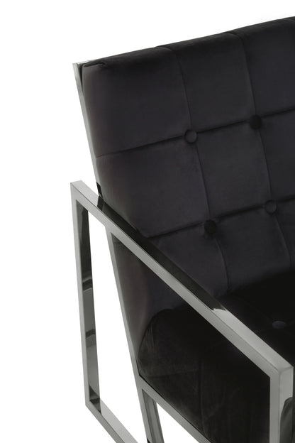 Lana Black Velvet Chair