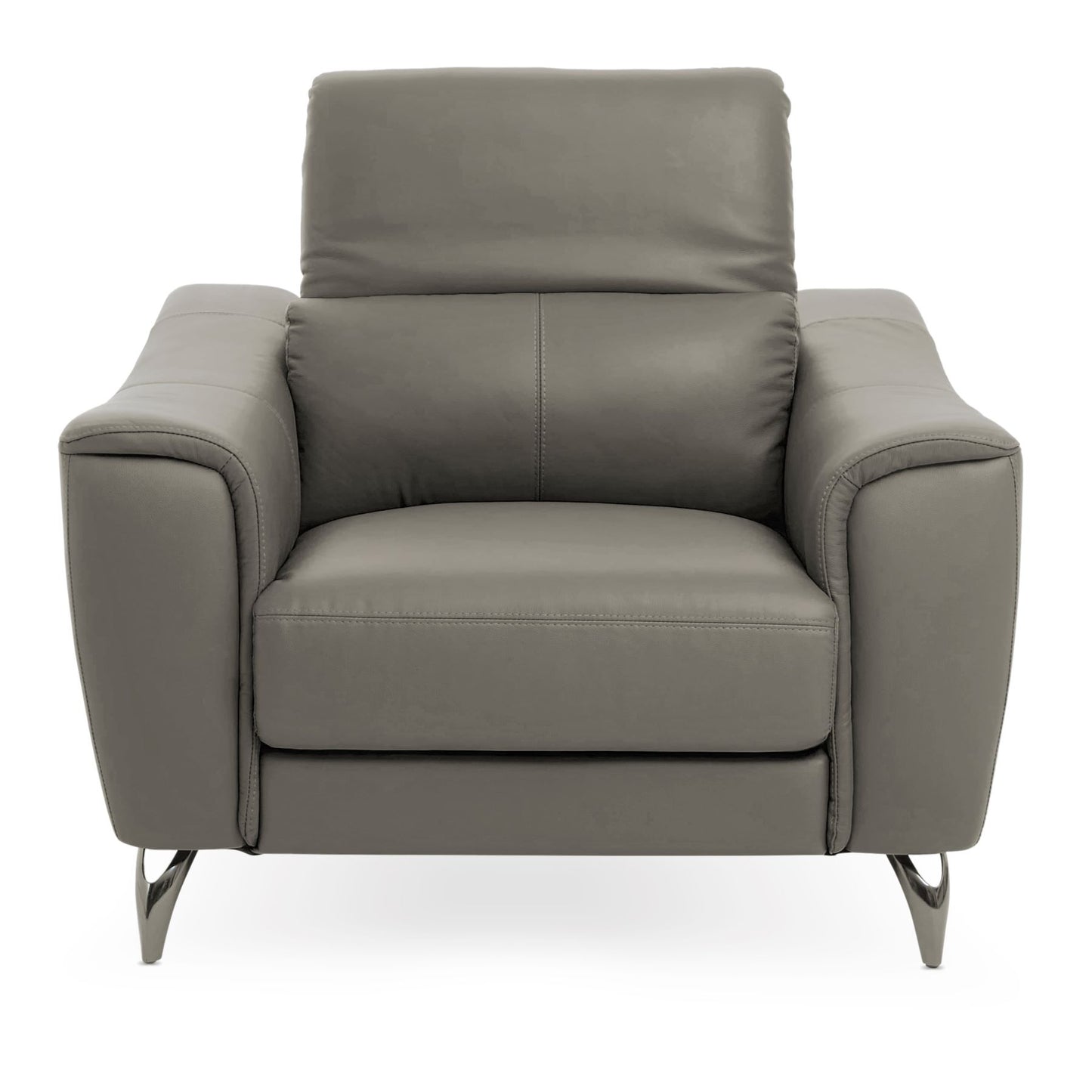 Pada Grey Finish Leather Armchair