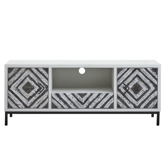 Lombo White Frame Media Unit