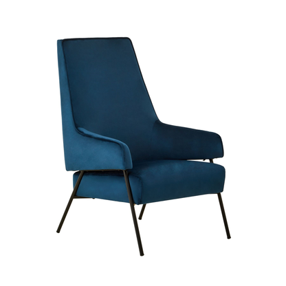 Hena Blue Velvet Chair