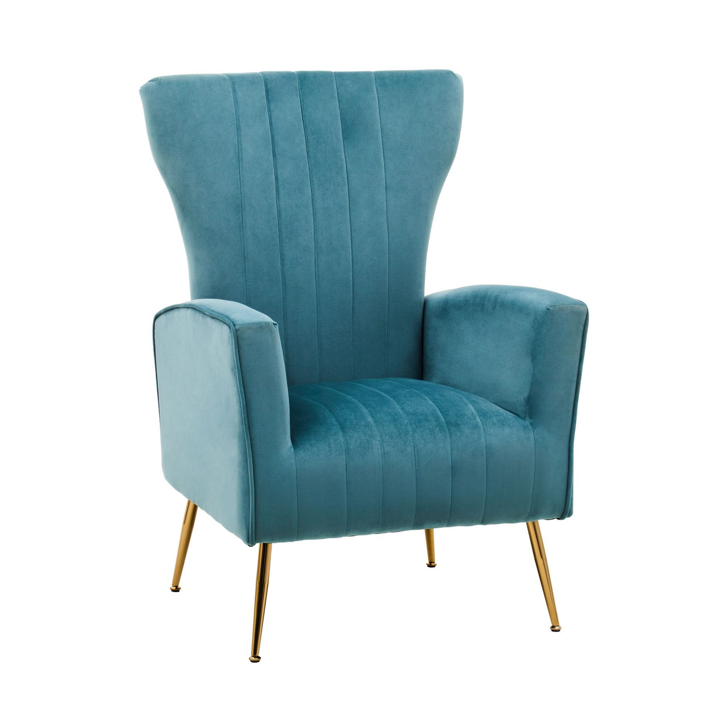 Samora Green Velvet Accent Chair With Gold Finish Legs