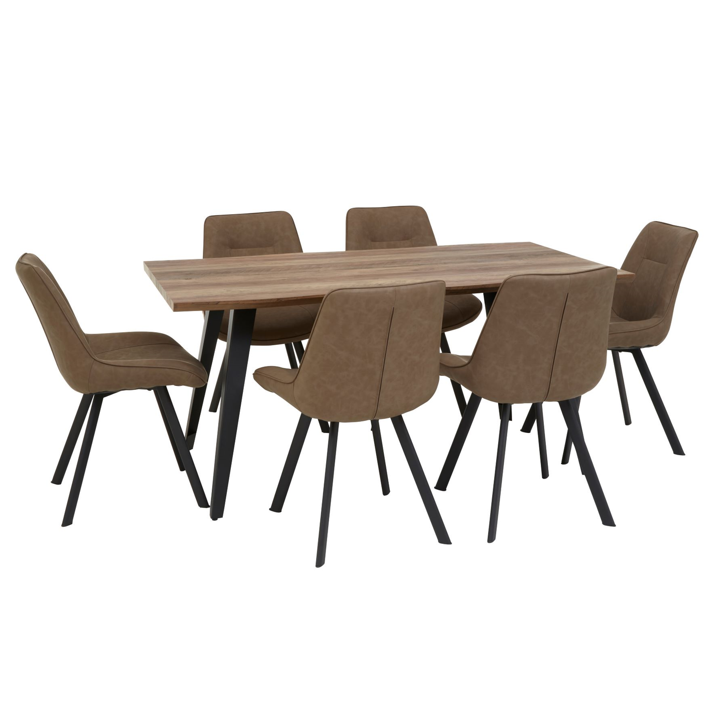 West Rectangular Brown Dining Set