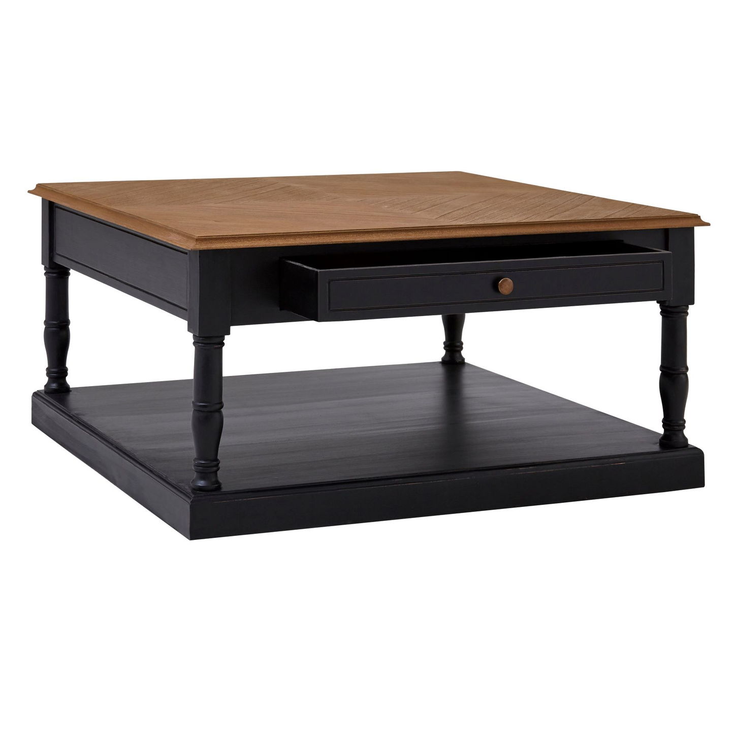 Lore 1 Drawer Black Coffee Table