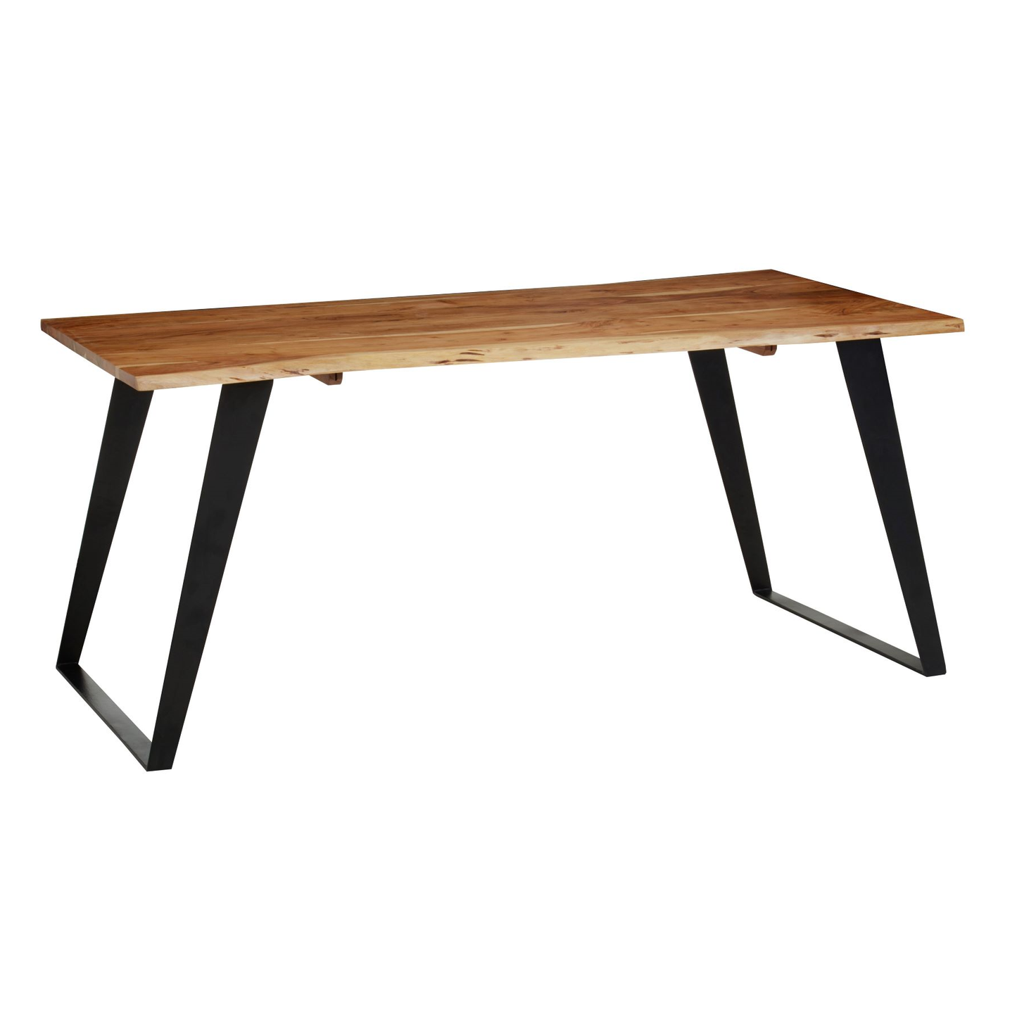 Sura Acacia Wood And Looped Iron Base Dining Table