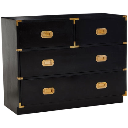 Sarta Four Drawer Black Mango Wooden Chest