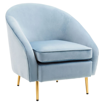 Jasmeen Aqua Blue Velvet Armchair