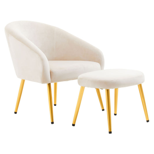 Jasmeen Beige Chair And Footstool