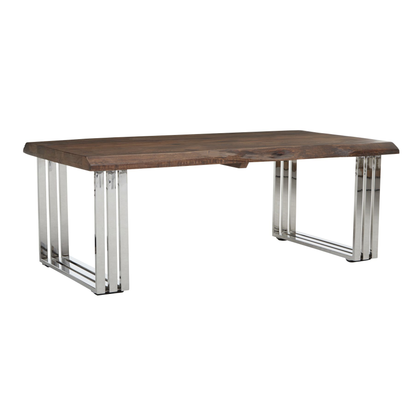 Hample Natural And Silver Coffee Table