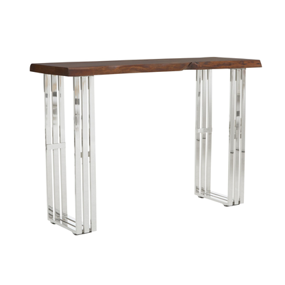 Hample Natural And Silver Console Table