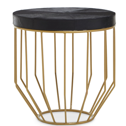 Keni Townhouse Hair On Hide Round Side Table