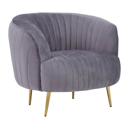 Florin Grey Velvet Chair With Gold Legs