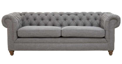 Steller Three Seat Grey Linen Sofa