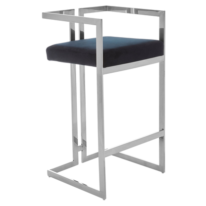 Azali Bar Stool With Silver Frame