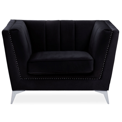 Hansa Black Velvet Chair