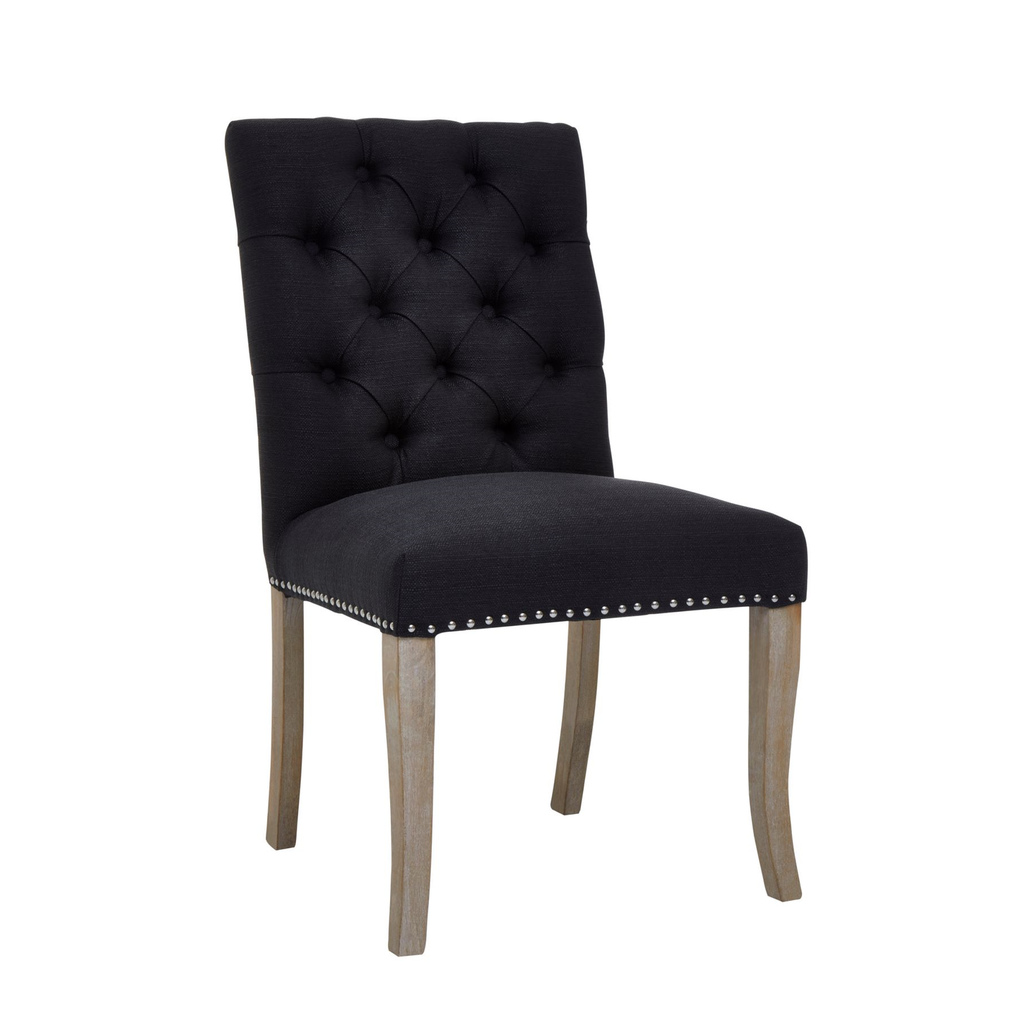 Kensi Townhouse Black Linen Dining Chair