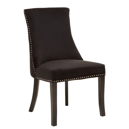 Kensi Townhouse Black Velvet Dining Chair