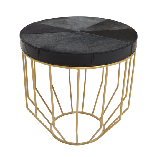 Keni Townhouse Hair On Hide Round Side Table