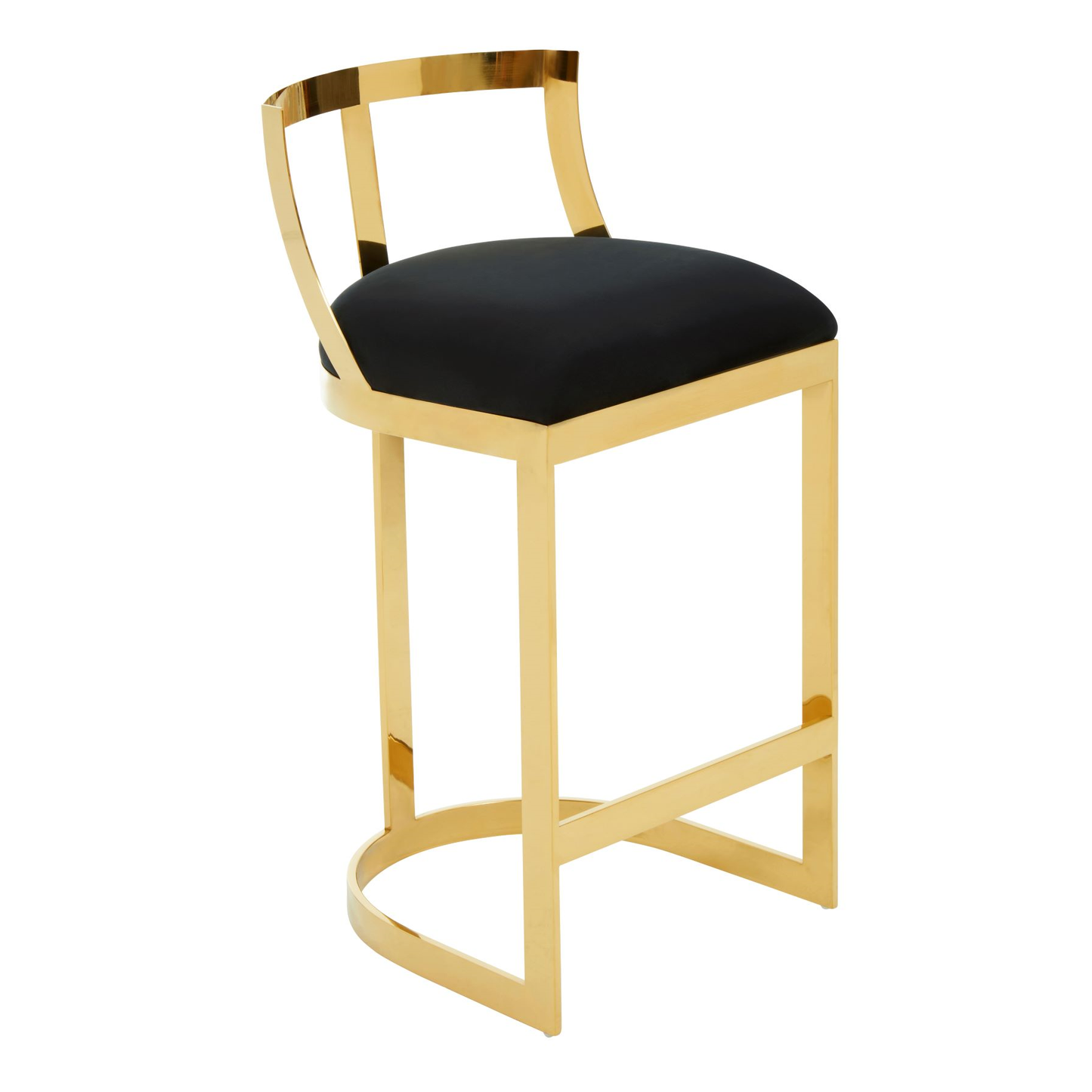 Alviro Azalea Black Velvet Bar Stool