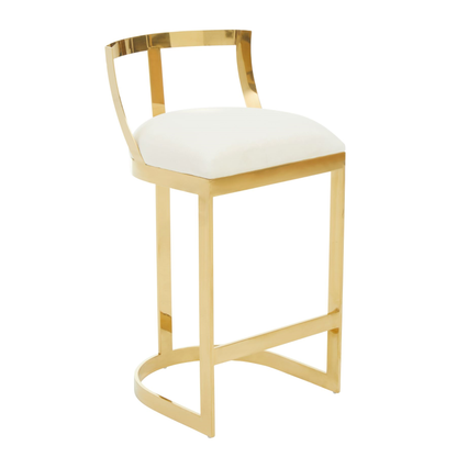 Azali Ivory Velvet Bar Stool