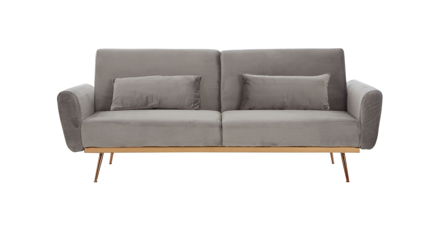 Hattom Grey Velvet Sofa Bed