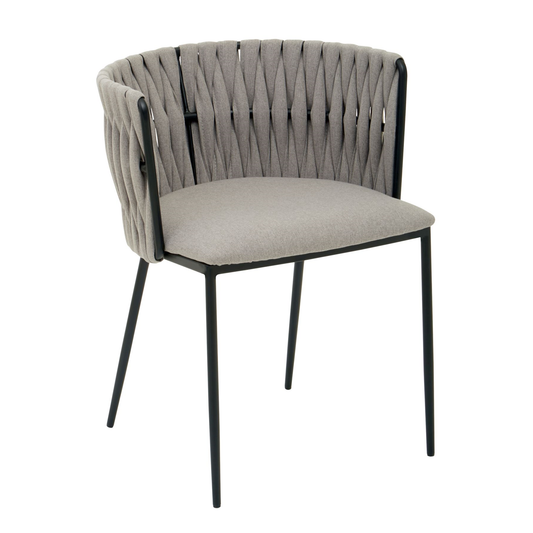 Gild Grey Dining Chair With Woven Back