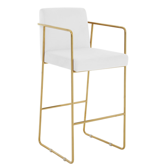 Pier Mink Velvet And Gold Bar Stool