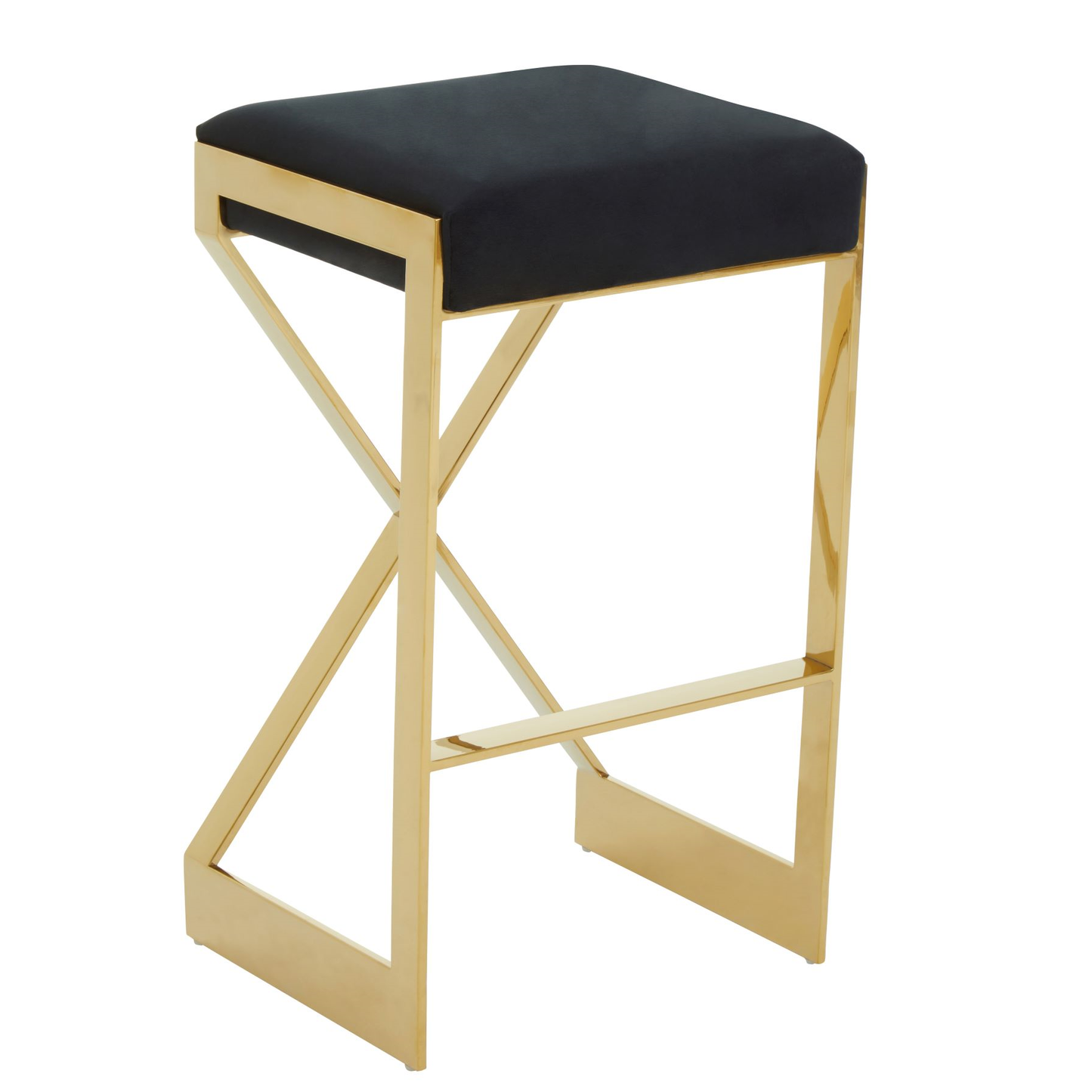 Azali Black And Gold Finish Bar Stool