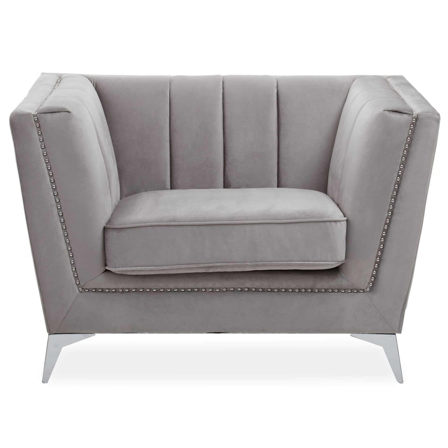 Hansa Grey Velvet Chair