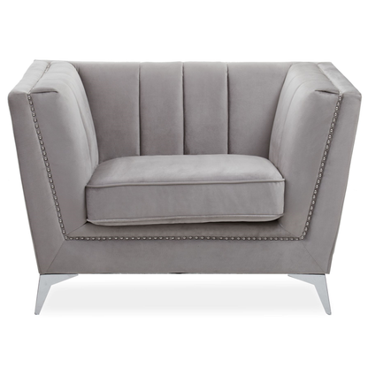 Hansa Grey Velvet Chair