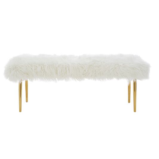 Clare Natural Fur Effect Bench