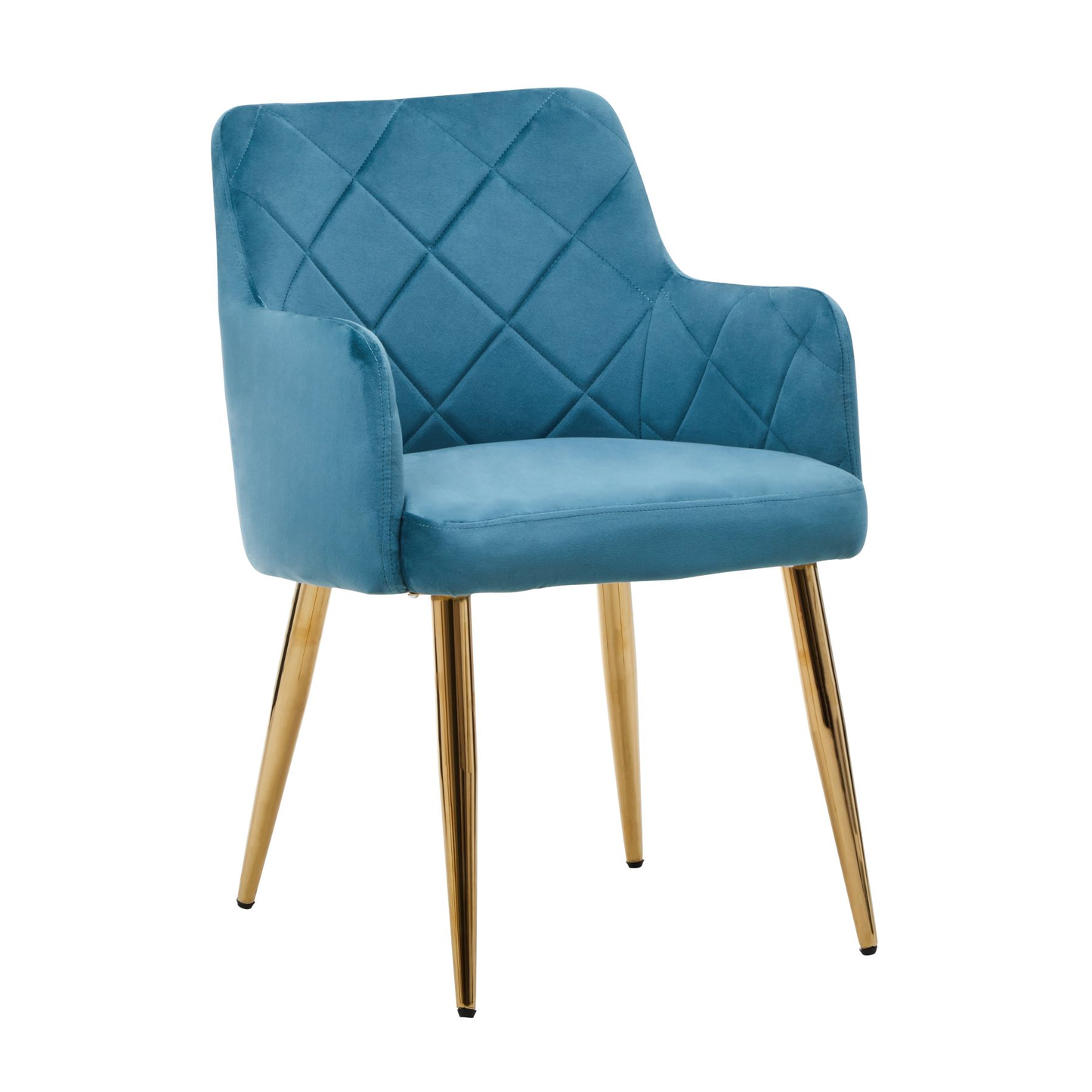 Tamzi Light Blue Velvet Angular Dining Chair