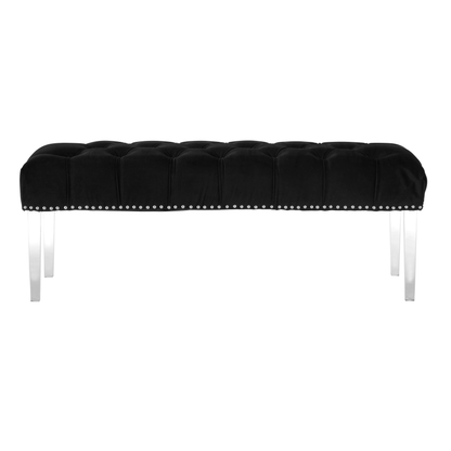 Clare Black Velvet Bench