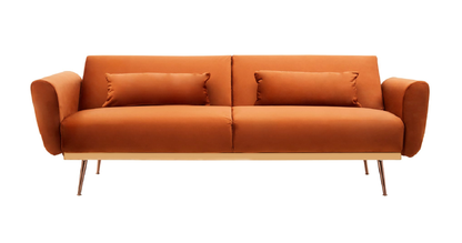 Hatten Burnt Orange Velvet Sofa Bed