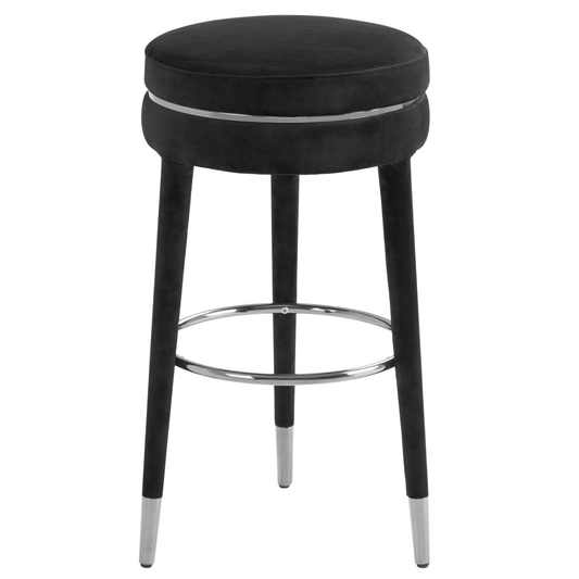 Manha Grey Velvet Bar Stool