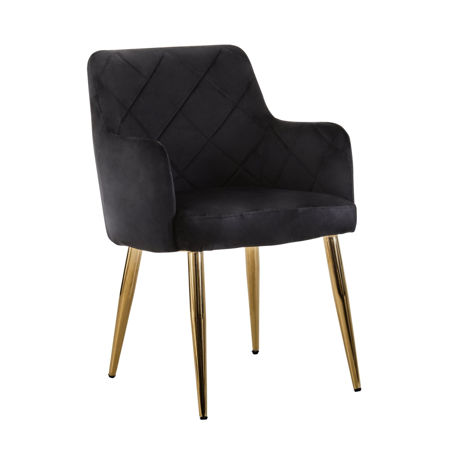 Tamzi Black Velvet Angular Dining Chair