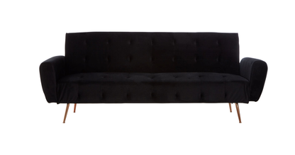 Haytom Black Velvet Sofa Bed