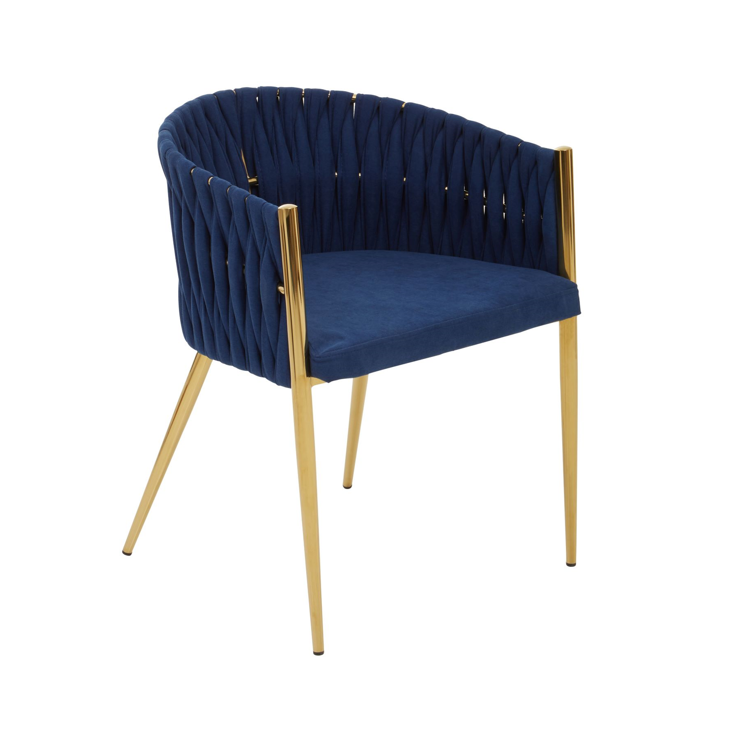 Gild Blue Dining Chair With Woven Back