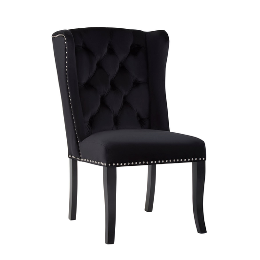 Kensi Townhouse Black Button Velvet Dining Chair