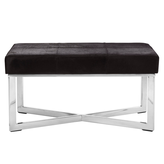 Kensi Townhouse Black Leather Bench