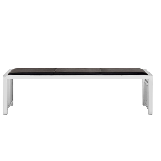 Nova Black Leather Bench